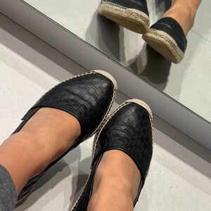 Gucci Black and Cream Espadrilles